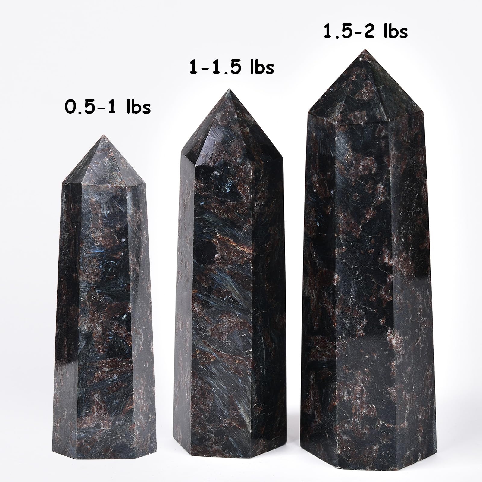 Amazon.com: MOGEMT Astrophyllite Obelisk Large Crystal Tower Black
